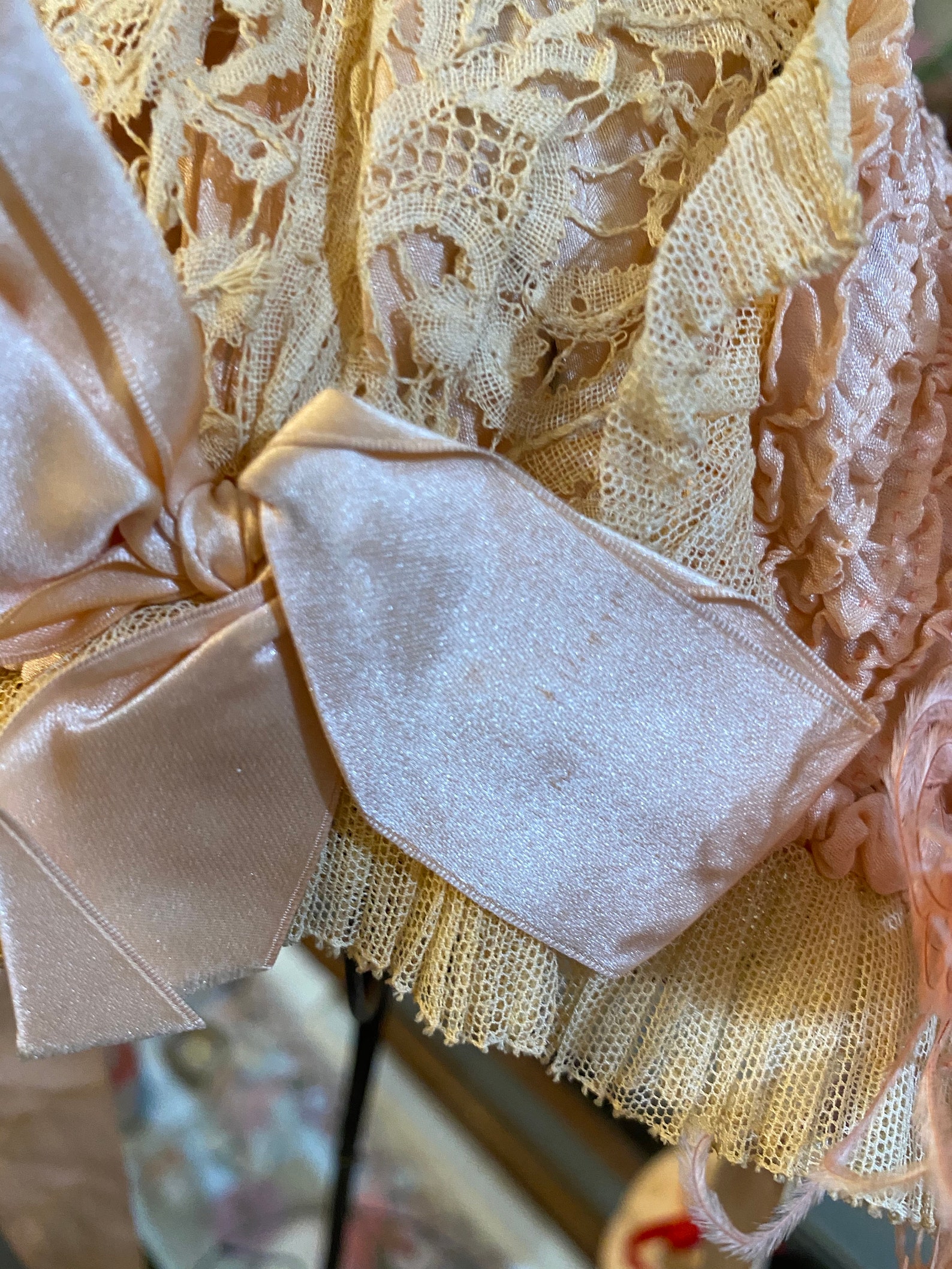 Antique Hand Done Rosaline Lace Bonnet With 2 Feather Rosettes - Etsy