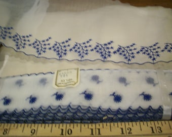 Vintage Hand Loom embroideries on cotton organdy beautiful patterns