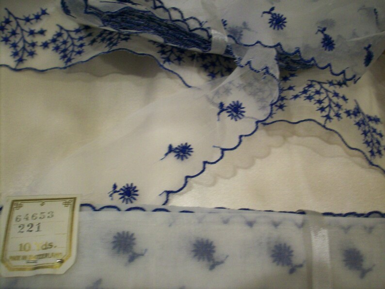 Vintage Hand Loom embroideries on cotton organdy beautiful patterns image 5