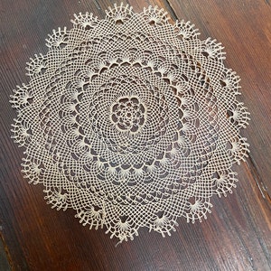 Antique Fine hand done lace linen doily