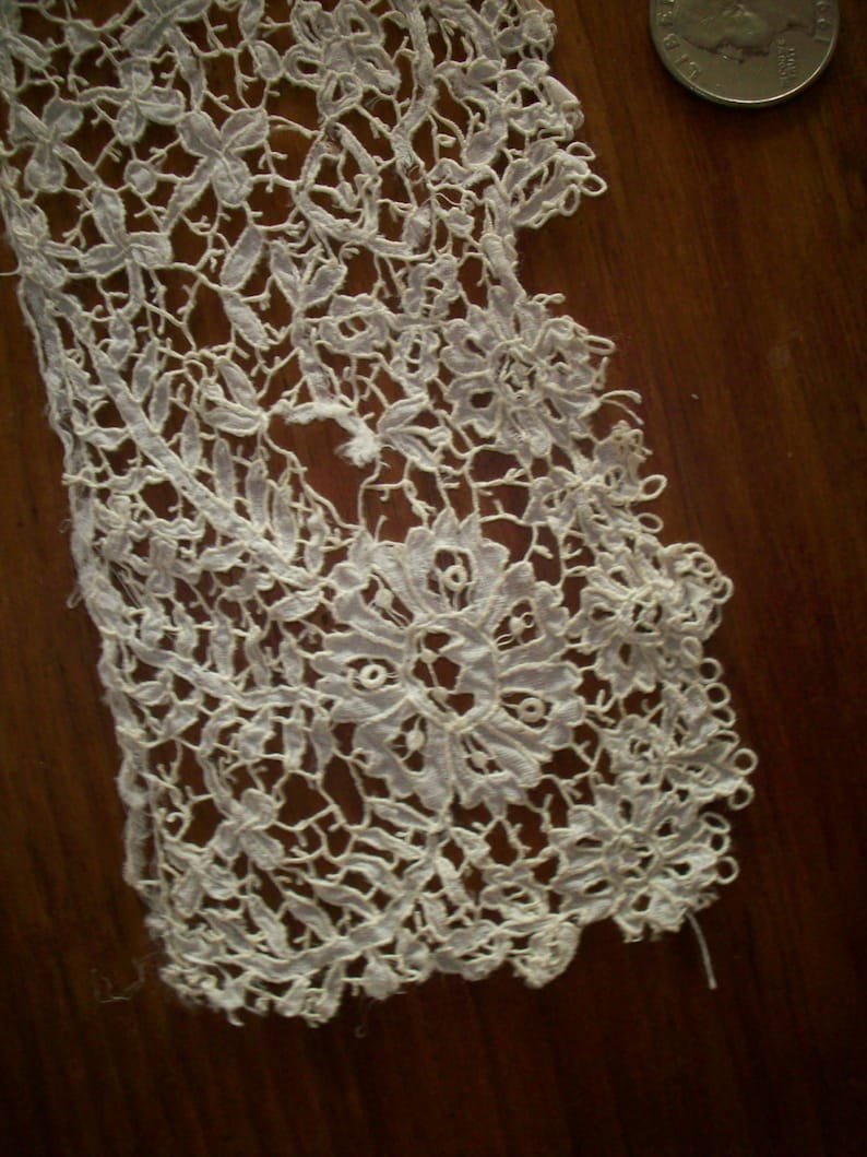Antique hand done Carrickmacross lace