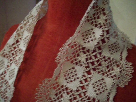 Maltese lace silk/linen scarf/lappet 1800s - image 8