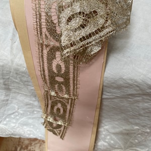 Metallic silver lace 1910s authentic 2 1/4&quot; wide deco