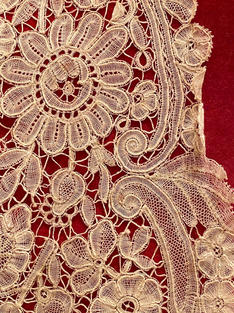 Antique Hand Lace Collar 1800s Antique Lace Long Piece Etsy