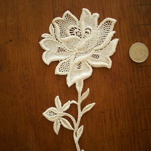 cotton 1920s antique lace applique Rose