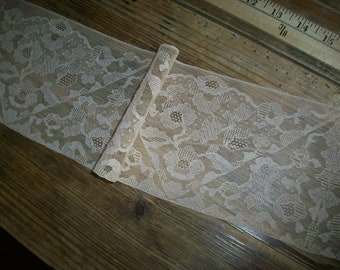 vintage French tea cafe color cotton lace lovely design wide