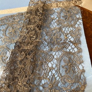 Metallic silver lace 1900s authentic