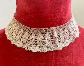 Collar de encaje antiguo Bruselas 1800s encaje antiguo