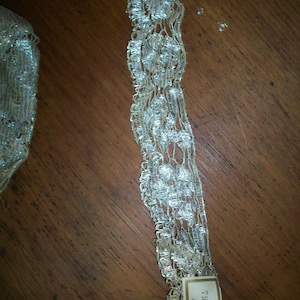 Salesman's sample Metallic silver lace 1910s to 1920s authentic lovely pattern very silvery