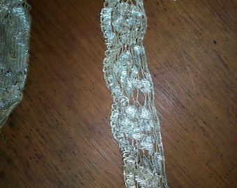 Salesman's sample Metallic silver lace 1910s to 1920s authentic lovely pattern very silvery