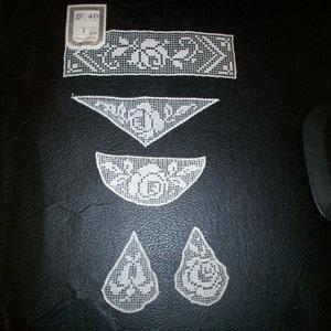 Apliques de renda de filé antigo de algodão dos anos 1800 no atacado ou varejo