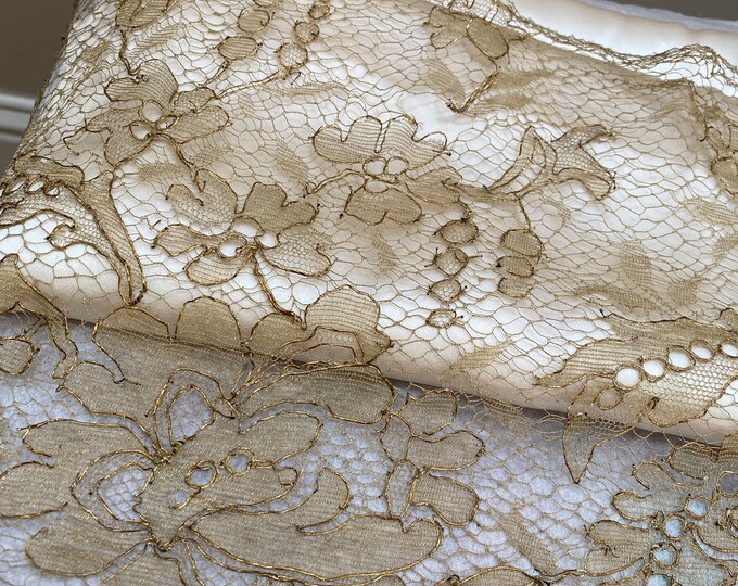 Metallic Gold Lace 1900s Authentic Real Metal Doll Costuming French ...