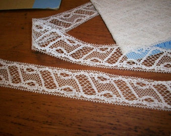 Antique lace french origin 1910 pure cotton   vintage supplies