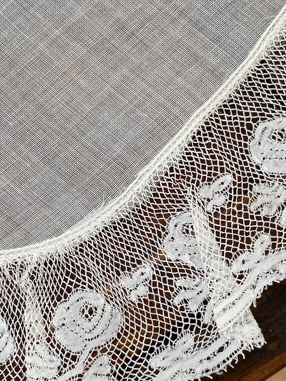 Antique Lace hand done wedding hanky/doily 1800s … - image 6