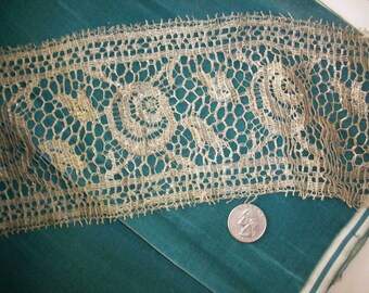 Cordón de plata metálica de la década de 1920 tallas auténticas cortadas a medida