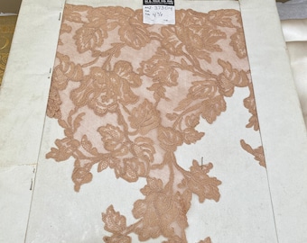 Antique French embroidered netting lace lovely design