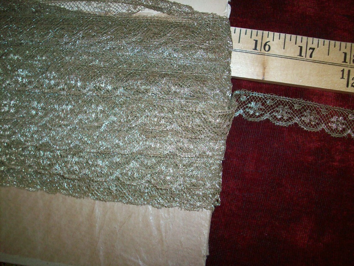 Antique Narrow Real Metal Gold Lace 1910s Authentic Yardage - Etsy