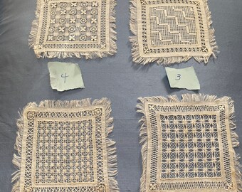 Antique Fine hand done lace doily drawn work