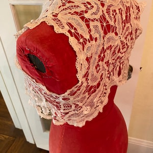 Antique lace vest of hand done Battenberg lace circa  1800s