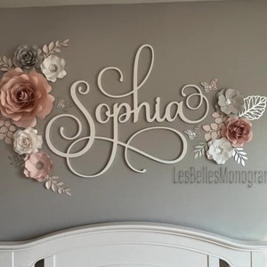 Baby Sophia Nursery Name Cutout Custom Wood Wall Name Sign Wall Hanging - Nursery Name Decor - Sophia Name for Nursery - Baby Name Scarlett