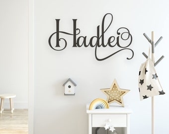 Personalized Custom Wooden Name Sign - HADLEY Baby Name Sign For Nursery and Wall Decor - Wood Letters Decor - Wall Art For Girl or Boy Room