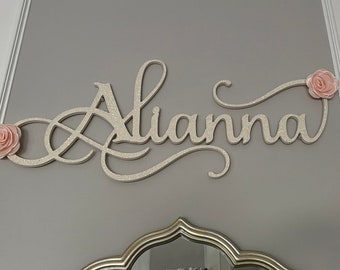 Big Girl Room Sign Name, Custom Wood Word Name Sign, Baby Wood Name Decor, Personalized Nursery Sign, Luxury Room Decor Wall Name Sign