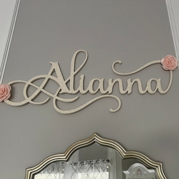 Big Girl Room Sign Name, Custom Wood Word Name Sign, Baby Wood Name Decor, Personalized Nursery Sign, Luxury Room Decor Wall Name Sign