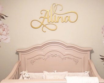 Nursery Crib Name Cutout - Personalized Baby Nursery Wood Name Sign - Custom Wood Wall Name Sign Wall Hanging - Nursery Name Decor