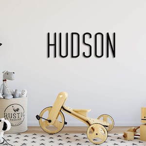 Boy Wood Name Sign for Nursery Baby Hudson Modern Wooden Letters Over Crib Decor for Wall Custom Personalized Sign