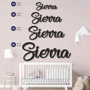 Girls Nursery Name Sign, Custom Baby Name Sign, Baby Name Decor, Personalized Nursery Sign, Baby Decor Wall Name Sign image 3