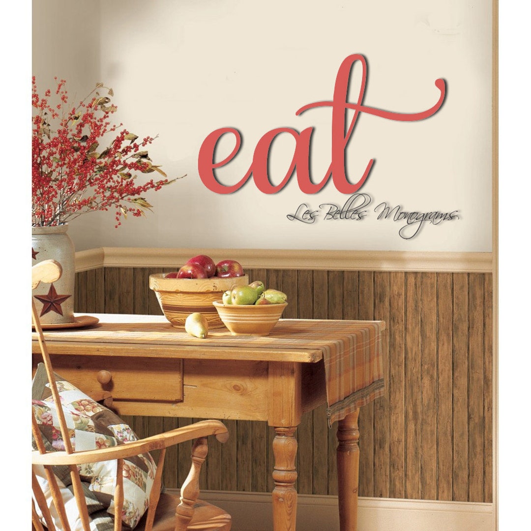 Wooden Eat Sign Kitchen Wall Decor Wood eat Etsy