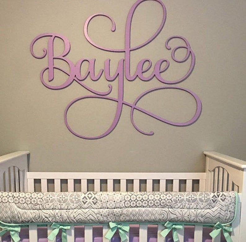 Girls Nursery Name Sign, Custom Baby Name Sign, Baby Name Decor, Personalized Nursery Sign, Baby Decor Wall Name Sign image 5