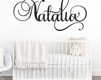 Baby Shower Gift Gender Reaveal Name Sign, Natalia Large Nursery Name Sign, Big Family Name Sign, Above Crib Name, Wedding Sign Cursive