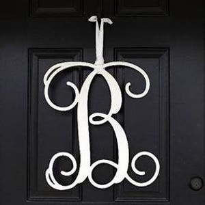 Wooden Initials - Front Door Sign Hanger - Door Wreath Sign Wooden Custom Letters - Custom Personalized Monogram Initials