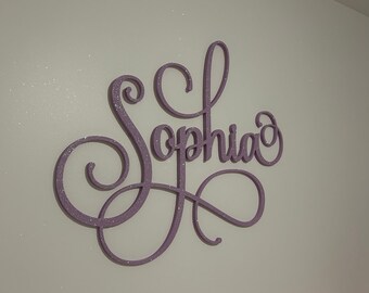 Elegant Nursery Name Cutout - Custom Wood Wall Name Sign Wall Hanging - Nursery Name Sign Sophia for Nursery - Baby Nursery Name above crib