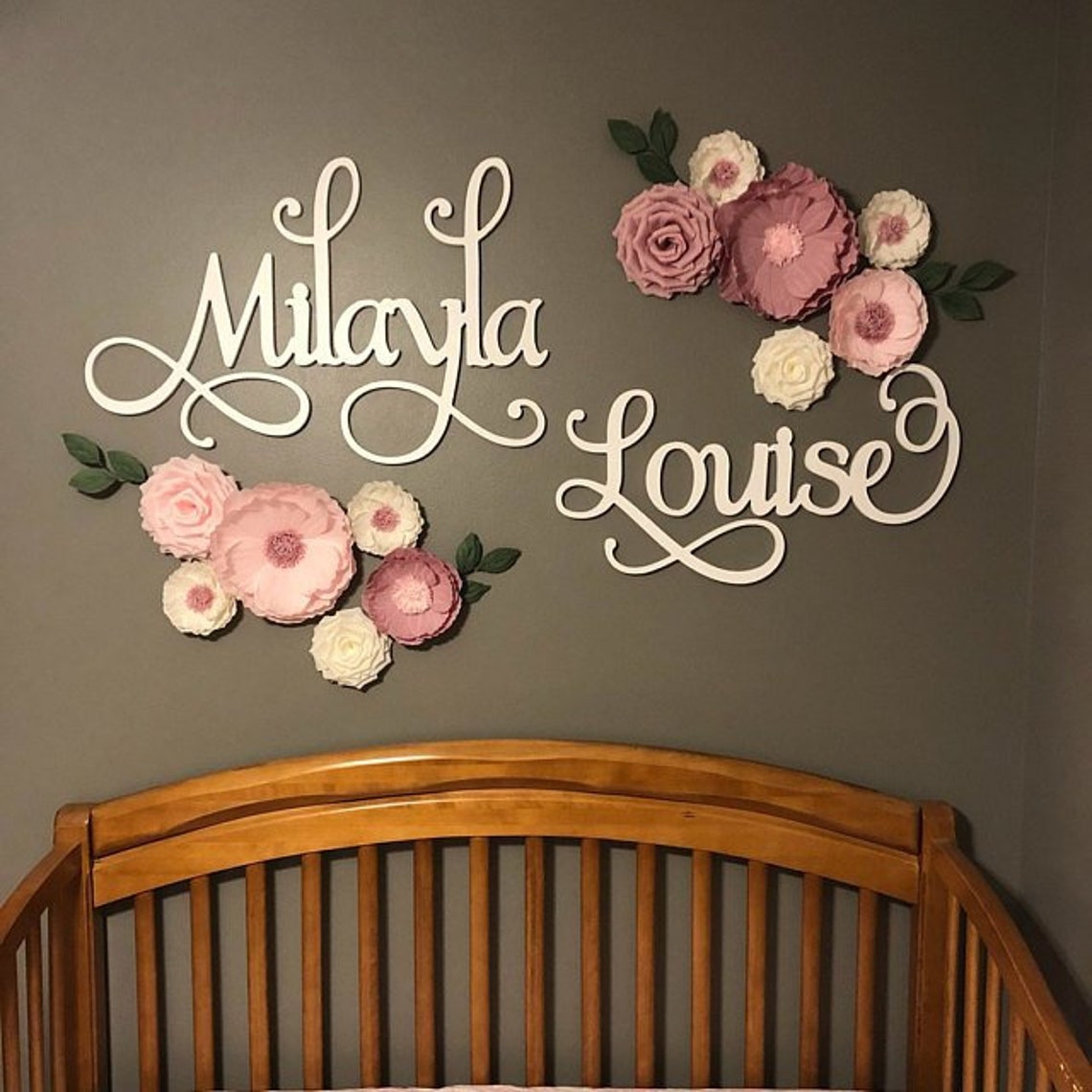 Large Set of 2 First + Middle Name Signs Wall Hanging Letters 60