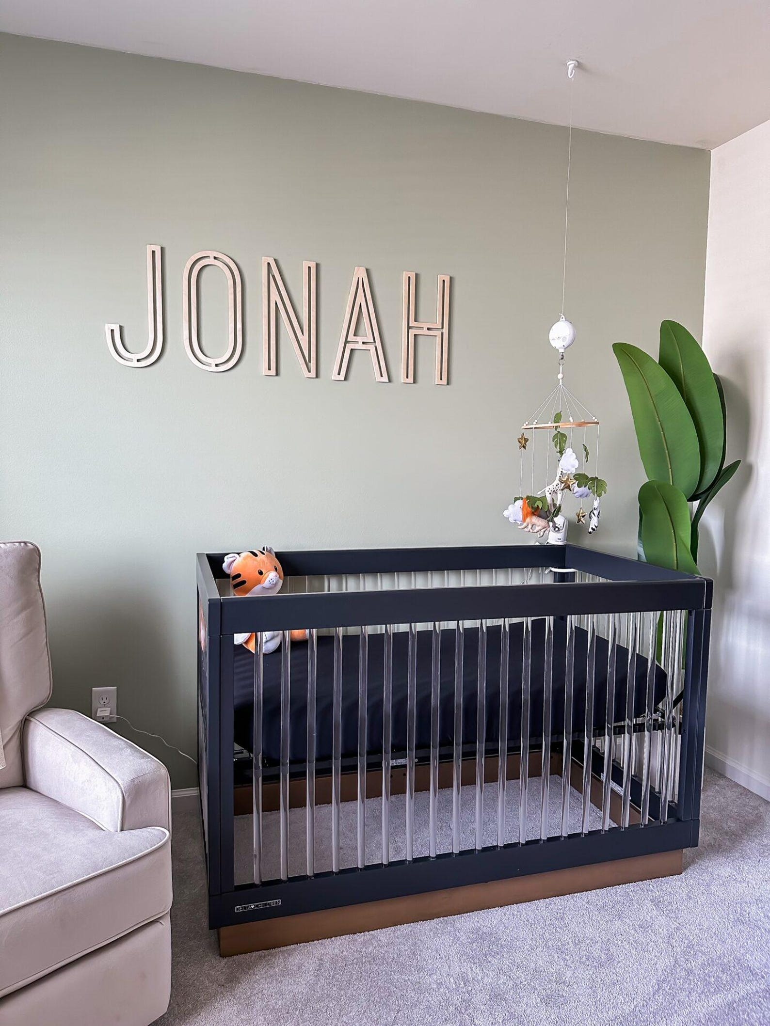Custom Boy Nursery Name Sign | Personalized Kids Room Wall Decor Wooden ...