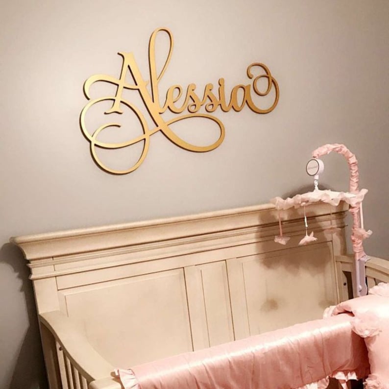 Girls Nursery Name Sign, Custom Baby Name Sign, Baby Name Decor, Personalized Nursery Sign, Baby Decor Wall Name Sign image 8