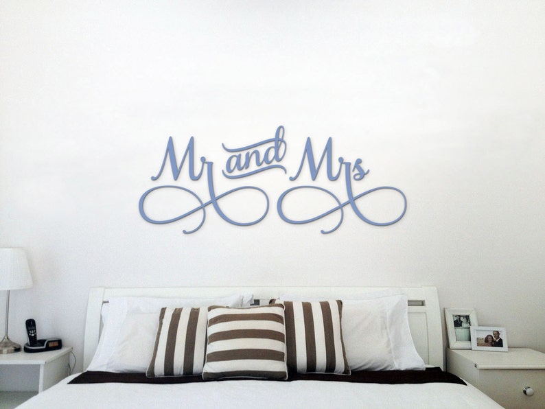 Mr & Mrs Wall Sign Above Bed Decor Mr and Mrs Sign for Over Etsy