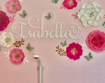 Isabella Nursery Name Sign, Custom Baby Name Sign, Baby Name Decor, Personalized Nursery Sign, Large Wall Wood Name Decor