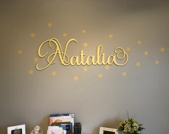 Elegant Name Cutout Gift | Baby Name Sign | Name Sign | Large Name Cutout | 3D Name | Feature Wall Decor | Accent Wall | Wood Name Sign |