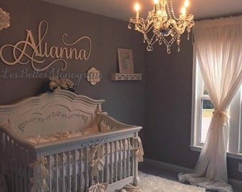 Girls Nursery Name Sign, Custom Baby Name Sign, Baby Name Decor, Personalized Nursery Sign, Baby Decor Wall Name Sign