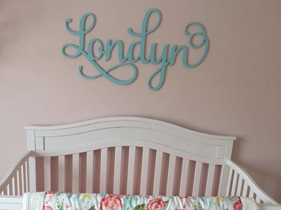 Wooden Name Sign Wall Hanging Letters for Nursery or Bedroom Etsy