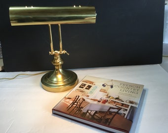 Brass and Marble Piano Lamp Desk Lamp Polished Brass Piano BrassBankers Lamp adjustable lampretro mad man desk lamp