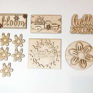 Spring Bloom Tiered Tray DIY Kit | Unfinished Paint Your Own