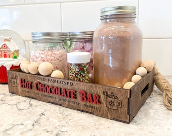 Old Fashioned Hot Cocoa Bar | Hot Cocoa Tray | Unique Gift | Family Gift | Farmhouse Chic