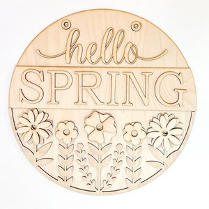 Hello Spring Flowers Door Hanger DIY Kit | Unfinished | Paint Your Own