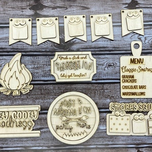 Unfinished S’mores Tiered Tray Set - DIY Kit