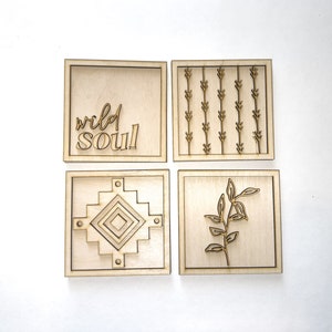 Boho Frames Tiered Tray DIY Kit | Unfinished Paint Your Own