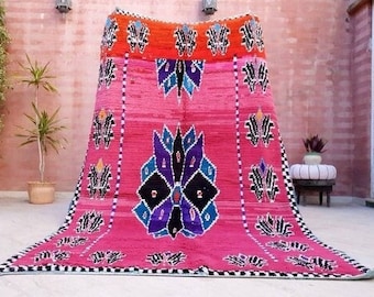 50% OFF CLOSING SALE Gorgeous Moroccan Rug, Hot Pink Berber Rug 5.9x9 Unique boujaad rug, Morrocan runner rug handmade bohemian rug